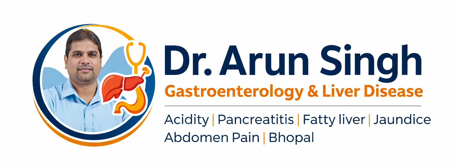 Dr Arun Singh gastroenterologist and liver specialist in Bhopal clinic banner image